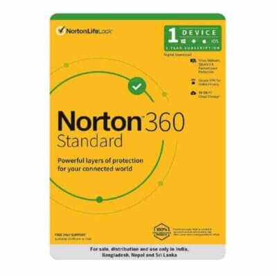 Norton 360 Standard 1 User 1 Year New Antivirus Bazaar